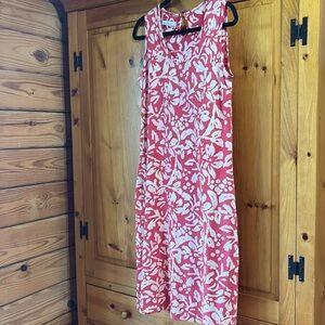 Su Placer Red and White Patterned Cotton Dress
